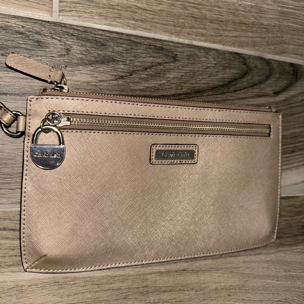 Coach Metallic Tan Wristlet